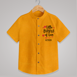 Little Bundle Of Love - Customized Shirt For Kids With Name - CHROME YELLOW - 0 - 6 Months Old (Chest 23")