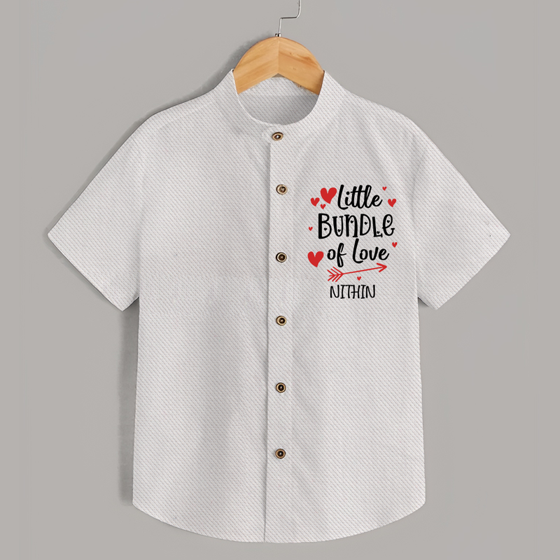 Little Bundle Of Love - Customized Shirt For Kids With Name - WHITE - 0 - 6 Months Old (Chest 23")