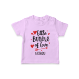 Little Bundle Of Love - Customized T-Shirt For Kids With Name - LILAC - 0-5 Months Old (Chest 17")