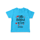 Little Bundle Of Love - Customized T-Shirt For Kids With Name - SKY BLUE - 0-5 Months Old (Chest 17")