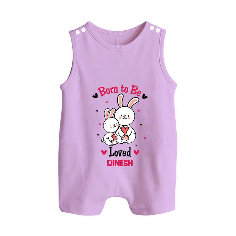 Born To Be Loved - Customized Romper Suit For Babies With Name - LILAC - 0 - 5 Months Old (Chest 18")