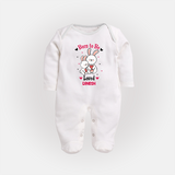 Born To Be Loved - Customized Sleep Suit For Babies With Name - WHITE - New Born (Chest 7.5")