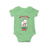 Born To Be Loved - Customized Romper For Babies With Name - GREEN - 0 - 3 Months Old (Chest 16")