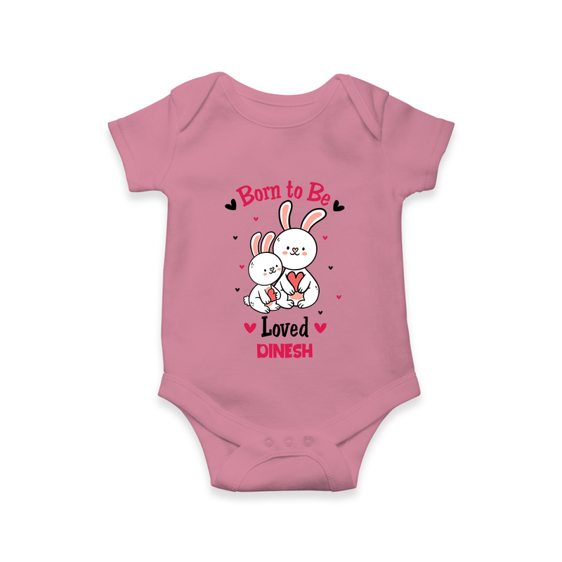 Born To Be Loved - Customized Romper For Babies With Name - ONION - 0 - 3 Months Old (Chest 16")