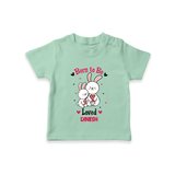 Born To Be Loved - Customized T-Shirt For Kids With Name - MINT GREEN - 0-5 Months Old (Chest 17")