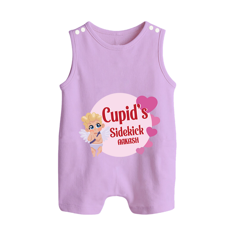 Cupid's SideKick - Customized Romper Suit For Babies With Name - LILAC - 0 - 5 Months Old (Chest 18")