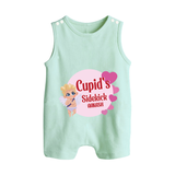 Cupid's SideKick - Customized Romper Suit For Babies With Name - MINT GREEN - 0 - 5 Months Old (Chest 18")