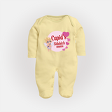 Cupid's SideKick - Customized Sleep Suit For Babies With Name - PASTEL YELLOW - New Born (Chest 7.5")