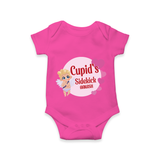 Cupid's SideKick - Customized Romper For Babies With Name - HOT PINK - 0 - 3 Months Old (Chest 16")