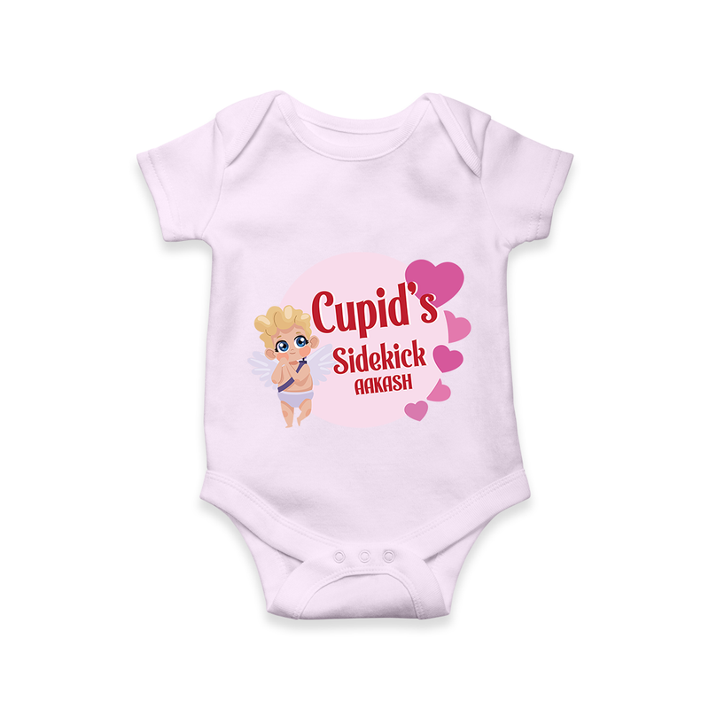 Cupid's SideKick - Customized Romper For Babies With Name - LILAC - 0 - 3 Months Old (Chest 16")