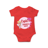 Cupid's SideKick - Customized Romper For Babies With Name - RED - 0 - 3 Months Old (Chest 16")