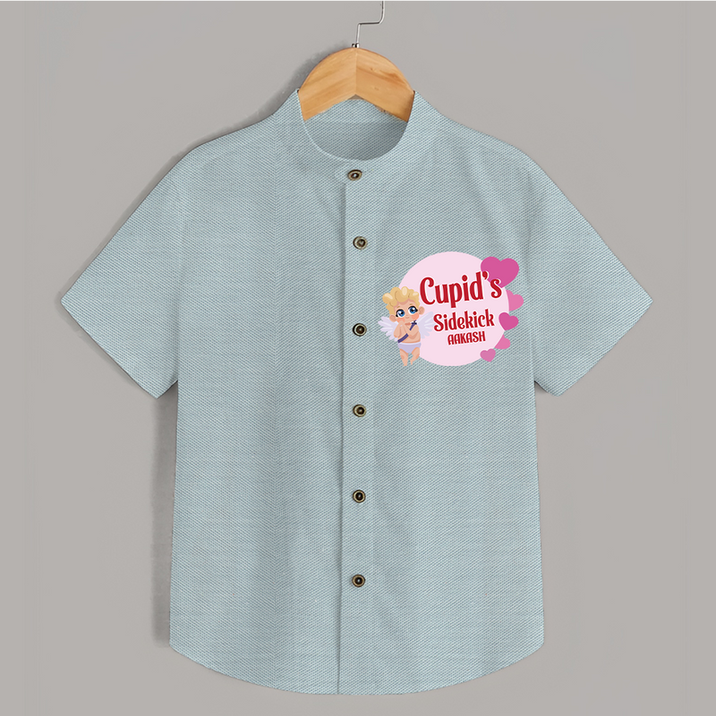 Cupid's SideKick - Customized Shirt For Kids With Name - ARCTIC BLUE - 0 - 6 Months Old (Chest 23")