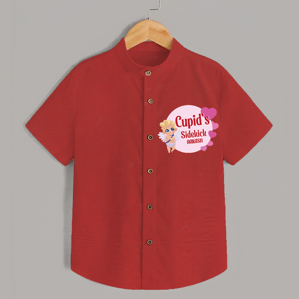 Cupid's SideKick - Customized Shirt For Kids With Name - RED - 0 - 6 Months Old (Chest 23")