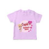 Cupid's SideKick - Customized T-Shirt For Kids With Name - LILAC - 0-5 Months Old (Chest 17")