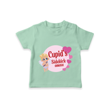 Cupid's SideKick - Customized T-Shirt For Kids With Name - MINT GREEN - 0-5 Months Old (Chest 17")