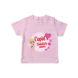 Cupid's SideKick - Customized T-Shirt For Kids With Name - PINK - 0-5 Months Old (Chest 17")