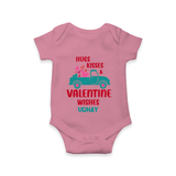 Hugs, Kisses & Valentine Wishes - Customized Romper For Babies With Name - ONION - 0 - 3 Months Old (Chest 16")