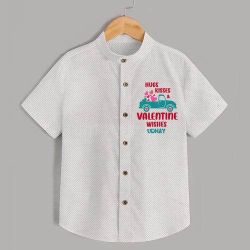 Hugs, Kisses & Valentine Wishes - Customized Shirt For Kids With Name