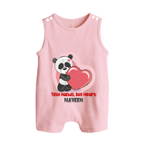 Tiny Hands, Big Heart - Customized Romper Suit For Babies With Name - BABY PINK - 0 - 5 Months Old (Chest 18")