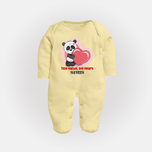 Tiny Hands, Big Heart - Customized Sleep Suit For Babies With Name