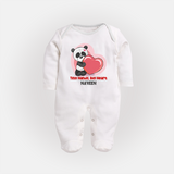 Tiny Hands, Big Heart - Customized Sleep Suit For Babies With Name - WHITE - New Born (Chest 7.5")