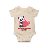 Tiny Hands, Big Heart - Customized Romper For Babies With Name - IVORY - 0 - 3 Months Old (Chest 16")