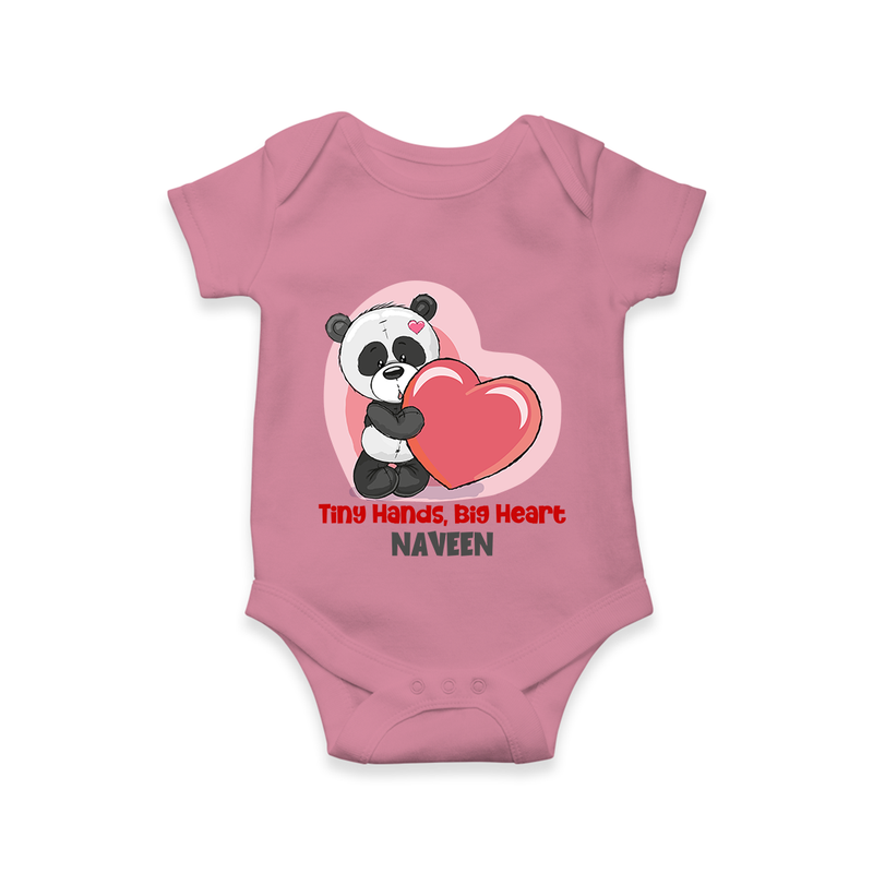 Tiny Hands, Big Heart - Customized Romper For Babies With Name - ONION - 0 - 3 Months Old (Chest 16")