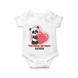 Tiny Hands, Big Heart - Customized Romper For Babies With Name - WHITE - 0 - 3 Months Old (Chest 16")