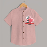 Tiny Hands, Big Heart - Customized Shirt For Kids With Name - PEACH - 0 - 6 Months Old (Chest 23")