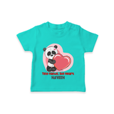 Tiny Hands, Big Heart - Customized T-Shirt For Kids With Name - TEAL - 0-5 Months Old (Chest 17")