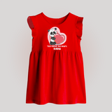 Tiny Hands, Big Heart - Customized Baby Frock For Babies With Name - RED - 0 - 3 Months Old (Chest 17")