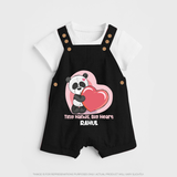 Tiny Hands, Big Heart - Customized Dungaree Set For Kids With Name - BLACK - 0 - 5 Months Old (Chest 18")