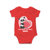 Tiny Hands, Big Heart - Customized Romper For Babies With Name - RED - 0 - 3 Months Old (Chest 16")