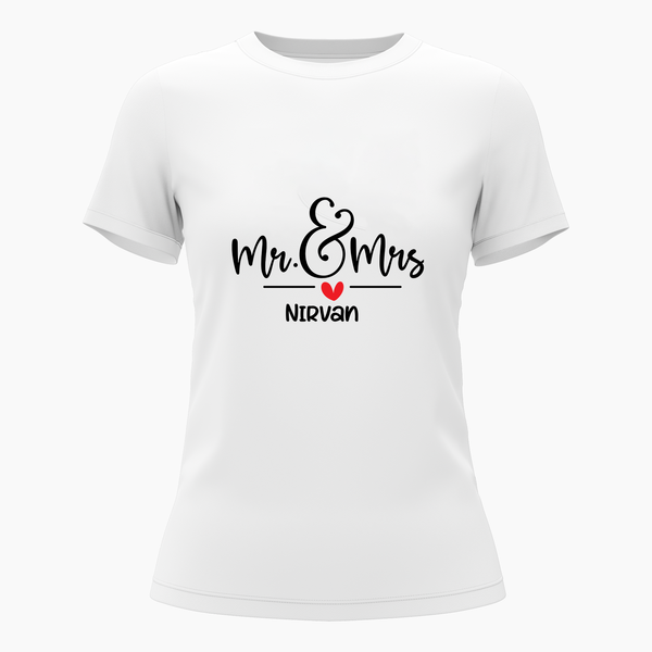 Mr & Mrs Custom with name t-shirt