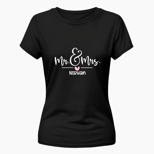 Mr & Mrs Custom with name t-shirt