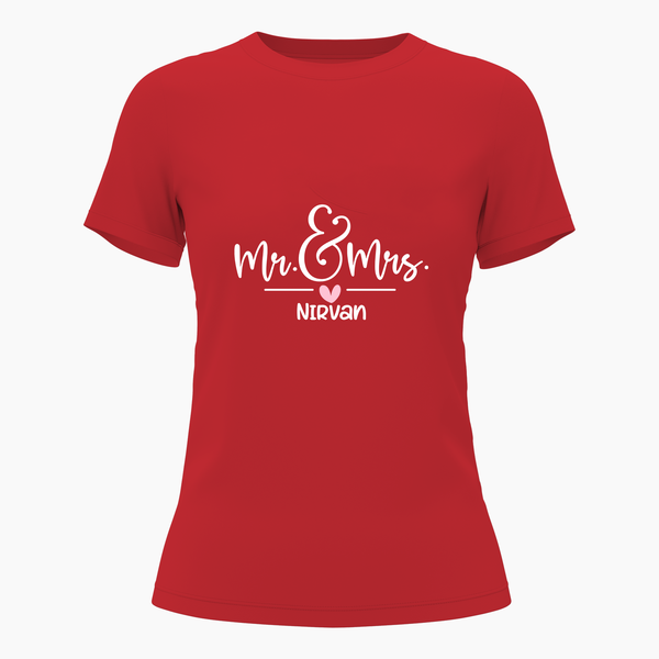 Mr & Mrs Custom with name t-shirt