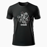Mr & Mrs personlized with name t-shirt - BLACK - Small (Chest 36")