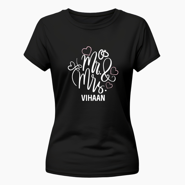 Mr & Mrs personlized with name t-shirt