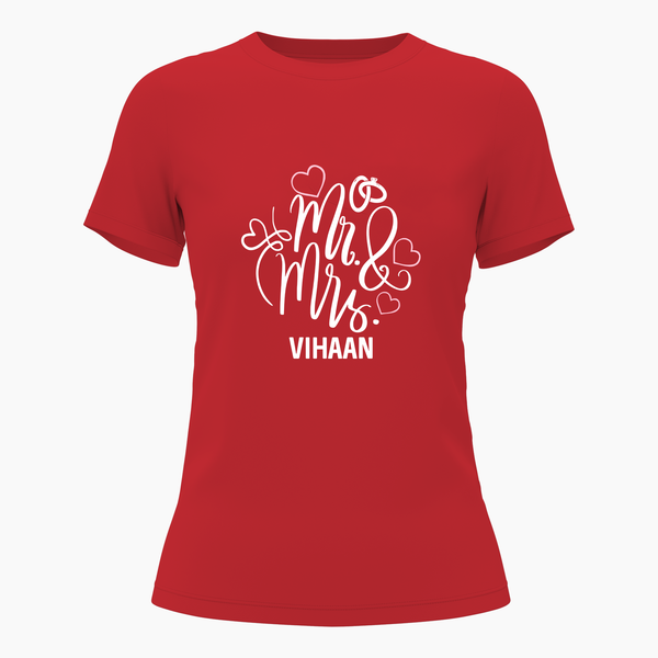 Mr & Mrs personlized with name t-shirt