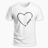 Personalized Name heart Valentines day T-Shirt - WHITE - Small (Chest 36")