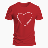 Personalized Name heart Valentines day T-Shirt - RED - Small (Chest 36")