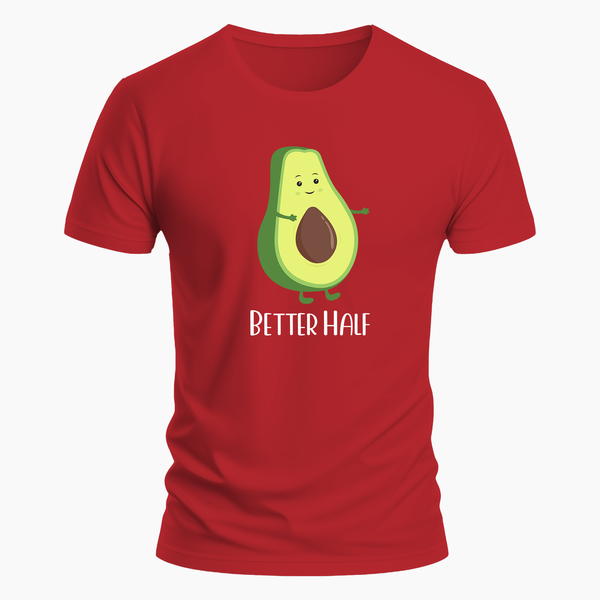 Better half matching couplesT-Shirt - RED - Small (Chest 36")