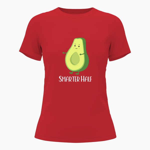 Smarter half matching couplesT-Shirt - RED - Small (Chest 36")