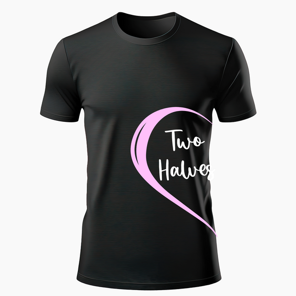 one heart matching couplesT-Shirt - BLACK - Small (Chest 36")