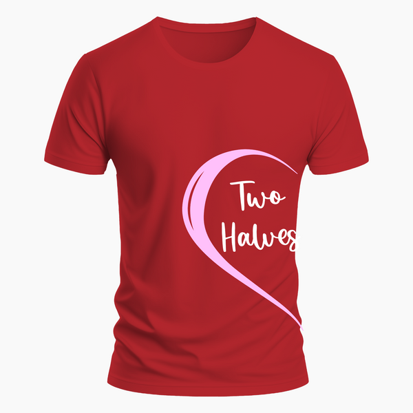 one heart matching couplesT-Shirt - RED - Small (Chest 36")