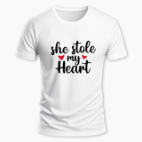 She stole my heart matching couplesT-Shirt - WHITE - Small (Chest 36")