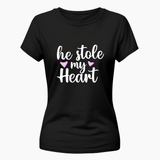 he stole my heart matching couplesT-Shirt - BLACK - Small (Chest 36")