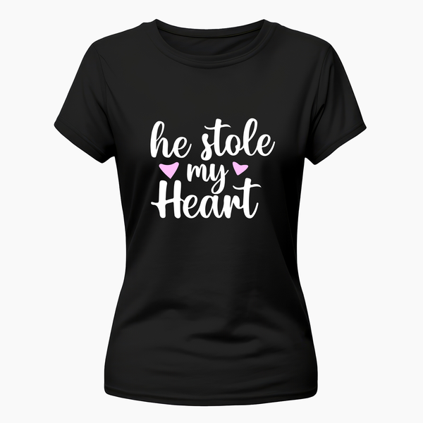 he stole my heart matching couplesT-Shirt - BLACK - Small (Chest 36")