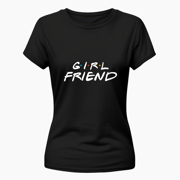 Girl friend matching couplesT-Shirt - BLACK - Small (Chest 36")