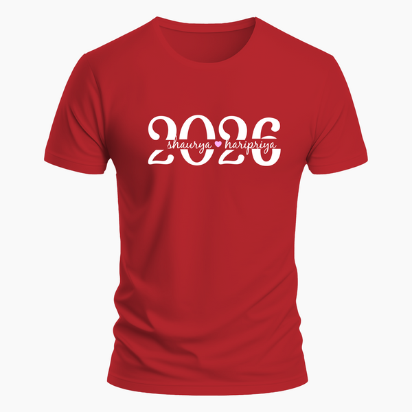 Matching couple Year and Name T-Shirt